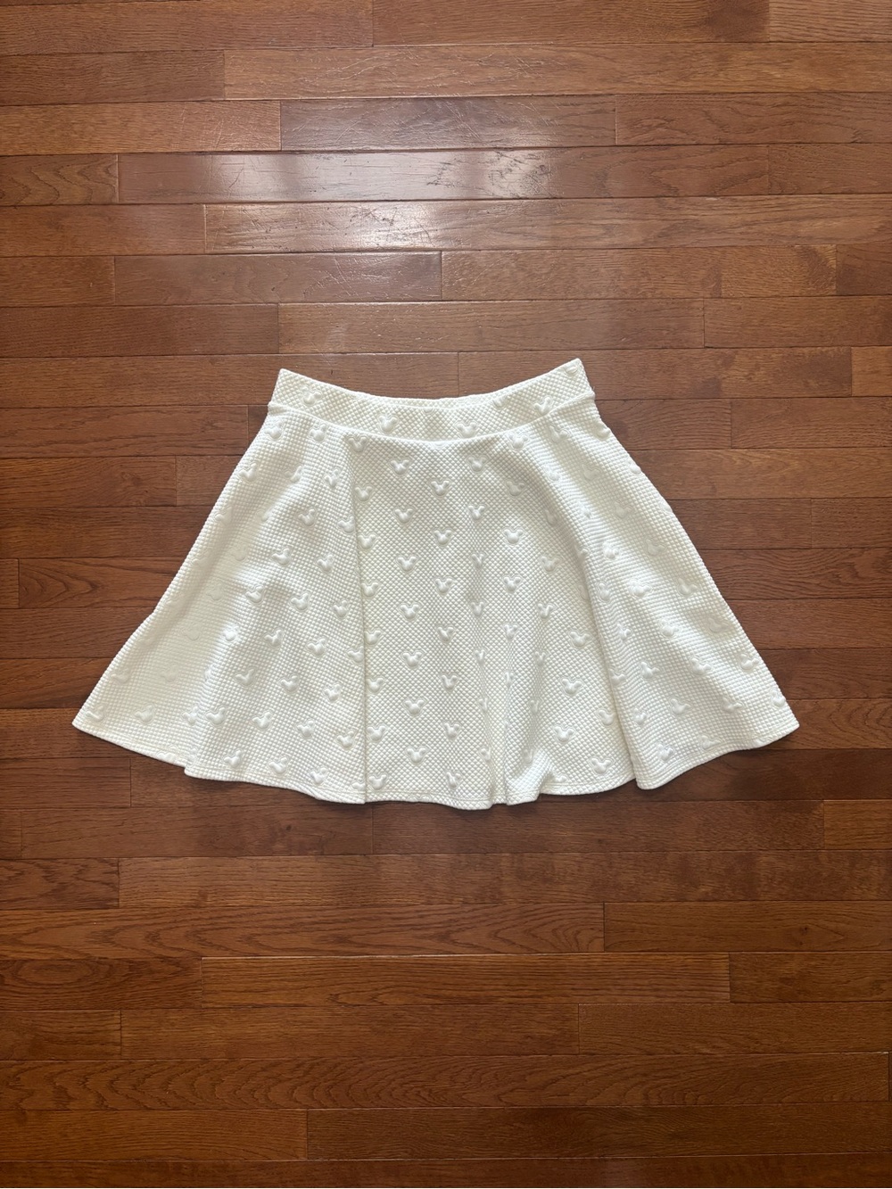 Lauren Conrad White Disney Tennis Skirt with Mickey Mouse Embossed Ears